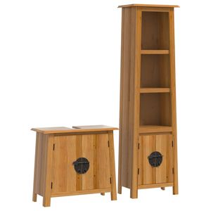 vidaXL Set Mobili da Bagno 2 pz in Legno Massello di Pino