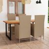 vidaXL Set da Pranzo per Giardino 5 pz con Cuscini in Polyrattan Beige