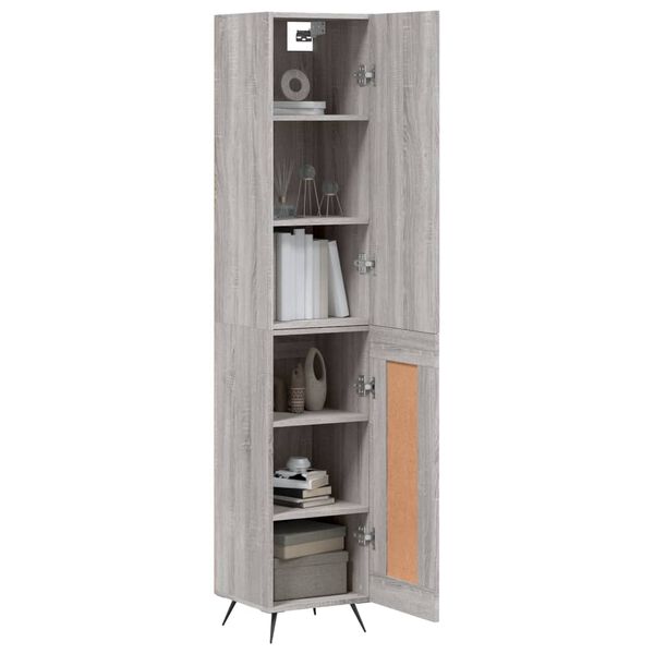 vidaXL Credenza Grigio Sonoma 34,5x34x180 cm in Legno Multistrato