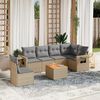 vidaXL Set Divani da Giardino 7 pz con Cuscini Beige in Polyrattan