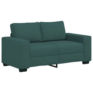 vidaXL Divano a 2 Posti Verde Scuro 160x77x82 cm in Tessuto