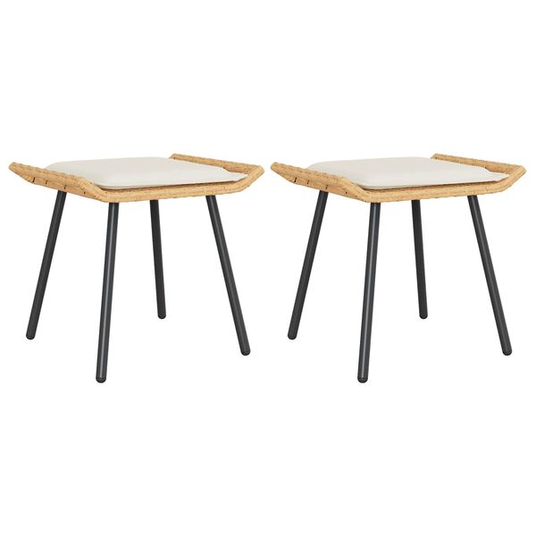 vidaXL Panca da Giardino 2 pcs Marrone 50 x 40 x 45cm Poliestere