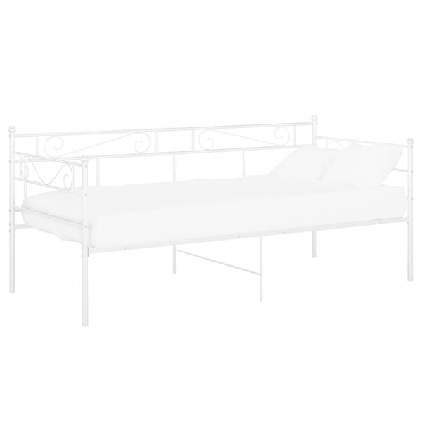 vidaXL Telaio Divano Letto Bianco in Metallo 90x200 cm