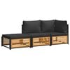 vidaXL Set Divano da Giardino 3pz con Cuscini Legno Massello di Acacia