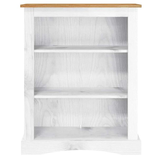 vidaXL Libreria a 3 Ripiani Pino Messicano Corona Bianco 81x29x100 cm
