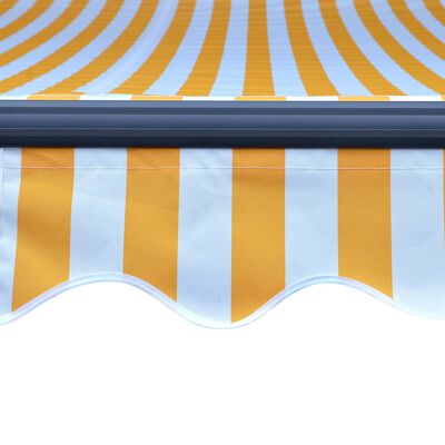 vidaXL Tenda da Sole Retrattile Sensore e LED 400x300 cm Giallo Bianco