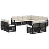 vidaXL Set Divano da Giardino 11 pz Nero polyrattan
