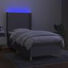 vidaXL Letto a Molle Materasso e LED Grigio Chiaro 100x200 cm Tessuto