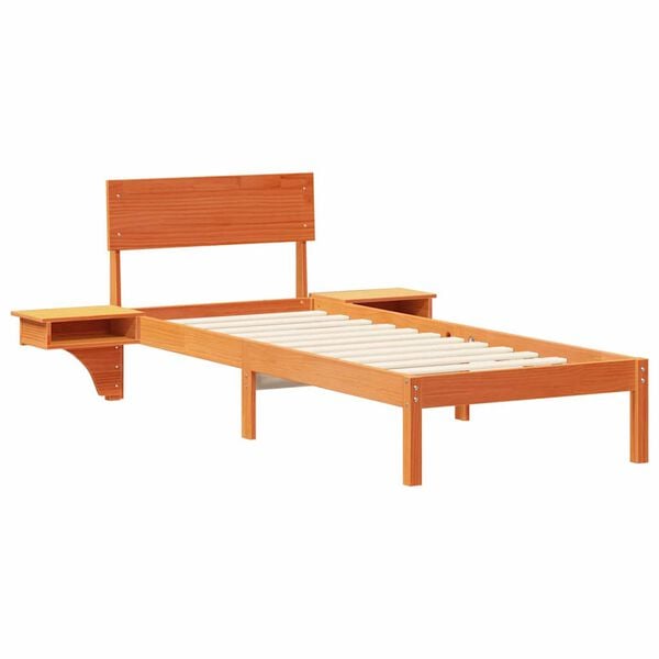 vidaXL Struttura del letto Marrone cerato 75 x 190 cm Pino massello