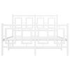 vidaXL Giroletto con Testiera e Pediera Metallo Bianco 120x200 cm
