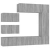 vidaXL Set Mobili Porta TV 8pz Grigio Sonoma in Legno Multistrato