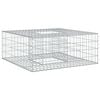 vidaXL Letto rialzato in gabbione 100 x 100 x 40 cm Acciaio zincato