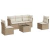 vidaXL Set Divano da Giardino 6 pz con Cuscini Beige in Polyrattan