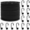 vidaXL Corde Bungee con Ganci 100 mm Nero PP e gomma