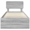vidaXL Struttura del letto Grigio Sonoma 100 x 200 cm Pino massello