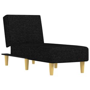 vidaXL Chaise Longue in Tessuto Nero