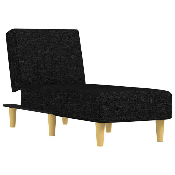 vidaXL Chaise Longue in Tessuto Nero