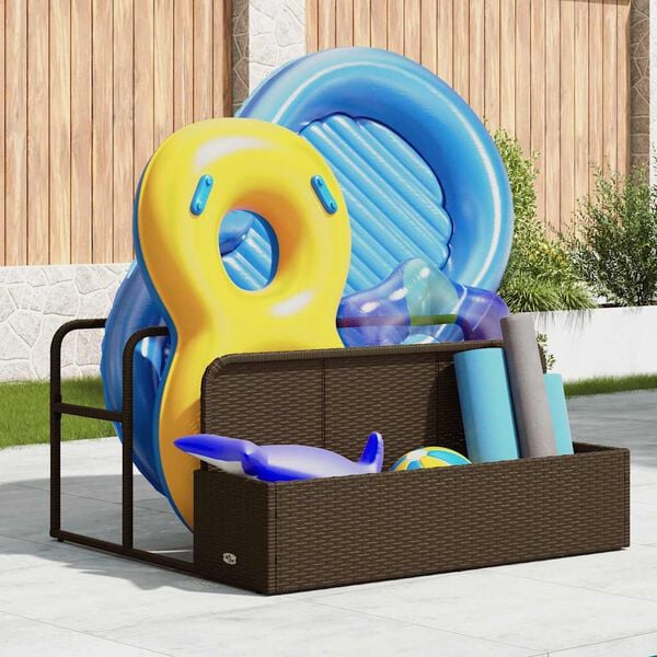 vidaXL Galleggiante a Bordo Piscina Marrone 110x100x57 cm Polyrattan