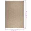 vidaXL Tappeto ZIZUR Beige 240x340 cm Aspetto Iuta Interni ed Esterni