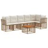 vidaXL Set Divano da Giardino 7 pcs Naturale e Bianco Crema polyrattan