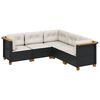 vidaXL Set Divani da Giardino 5 pz con Cuscini in Polyrattan Nero