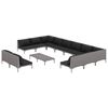 vidaXL Set Divani da Giardino 13 pz Cuscini in Polyrattan Grigio Scuro