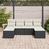 vidaXL Set Divano da Giardino 6 pcs Nero Rattan in Polipropilene