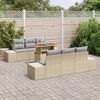 vidaXL Set Divano da Giardino 7 pcs Beige Poly Rattan