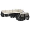 vidaXL Set Divano da Giardino 9 pz Nero e Bianco Crema polyrattan