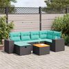 vidaXL Set Divani da Giardino con Cuscini 7pz Nero Polyrattan