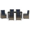 vidaXL Set da Pranzo per Giardino 7 pcs Grigio polyrattan