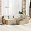 vidaXL Set di divani con cuscino 7 pcs Beige e Crema polyrattan