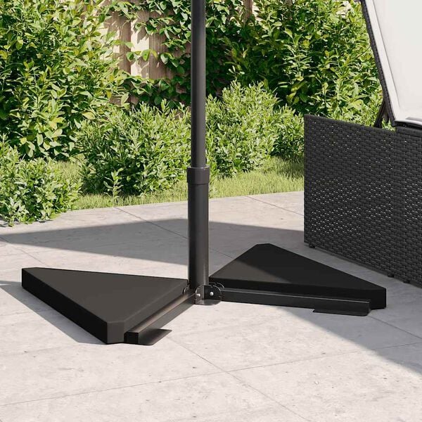 vidaXL Piastre per Parasole 2 pz in Granito Triangolare 14 kg Nero