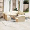 vidaXL Set Divani da Giardino 12 pz con Cuscini Beige in Polyrattan