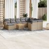 vidaXL Set Divano da Giardino 11 pz con Cuscini Beige Misto Polyrattan