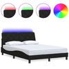 vidaXL Giroletto con LED senza Materasso Nero 140x190 cm in Tessuto