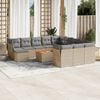 vidaXL Set Divano da Giardino 13 pz con Cuscini Beige Misto Polyrattan