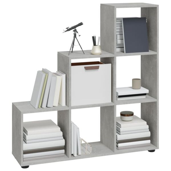 vidaXL Libreria a Scala Grigio Cemento 107 cm in Legno Multistrato