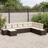vidaXL Set Divano da Giardino 8 pcs Marrone e Crema polyrattan