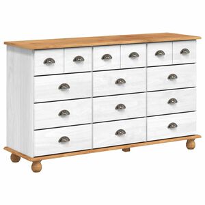 vidaXL Cassettiera ASKIM Bianco 79 x 40 x 133,5 cm Pino massello