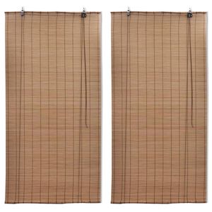 vidaXL Tende a Rullo in Bamb&ugrave; 2pz 150x220 cm Marroni