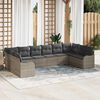 vidaXL Set Divano da Giardino 10 pcs Grigio chiaro polyrattan