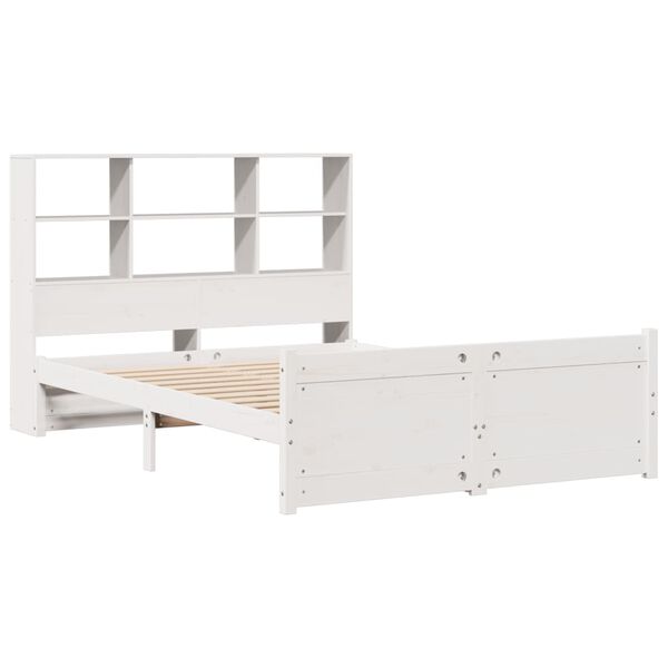 vidaXL Letto Libreria senza Materasso Bianco 160x200 cm Legno di Pino