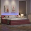 vidaXL Letto con luci a strisce a LED Rosa 200 x 200 cm Velluto