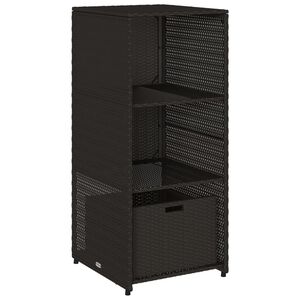 vidaXL Armadietto Portaoggetti da Giardino Nero 50x55x115cm Polyrattan