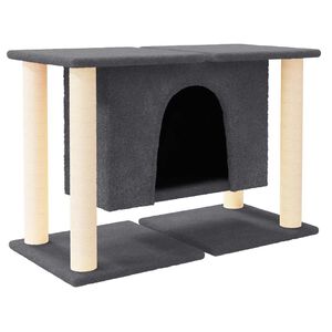 vidaXL Albero per Gatti con Tiragraffi in Sisal Grigio Scuro 50 cm