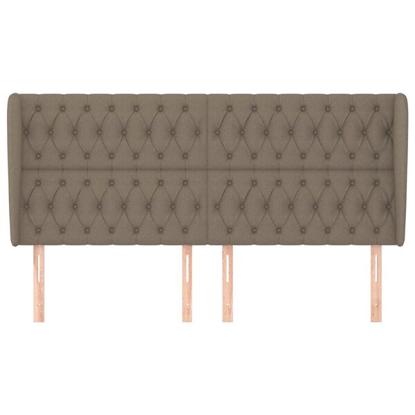 vidaXL Testiera ad Orecchio Tortora 203x23x118/128 cm in Tessuto