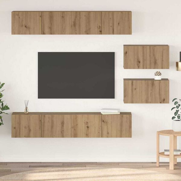 vidaXL Set mobile TV 6 pcs Rovere artigianale Legno multistrato