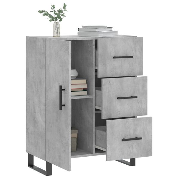 vidaXL Credenza Grigio Cemento 69,5x34x90 cm in Legno Multistrato