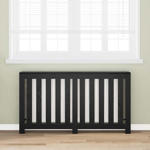 vidaXL Copertura per radiatori Rovere Nero 149 x 20 x 82 cm